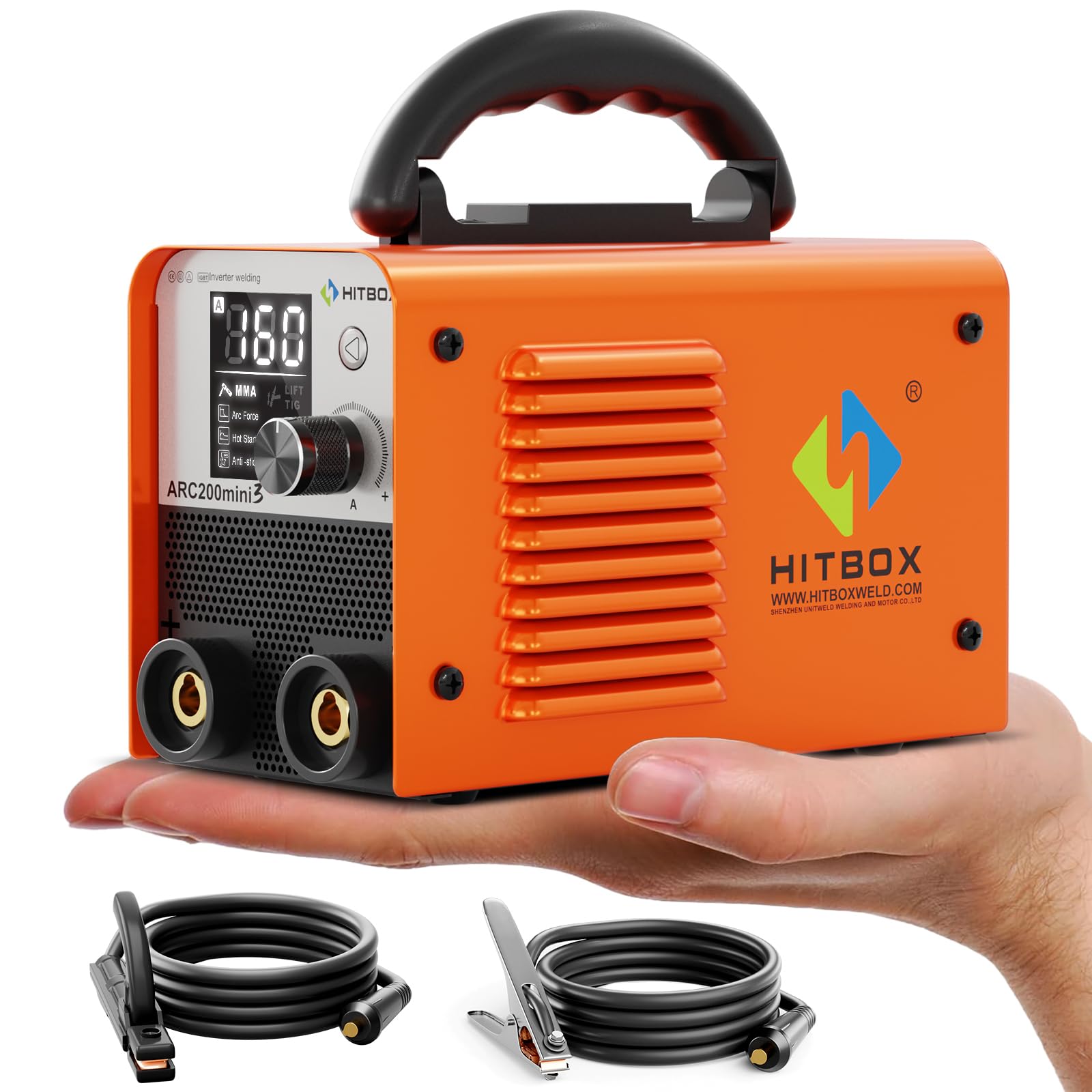 HITBOX 160A Stick Welder Mini, 110V ARC/Lift TIG Welding Machine, LCD Display IGBT Inverter Portable MMA Welder with Hot Start, Arc Force, VRD, and Anti Stick