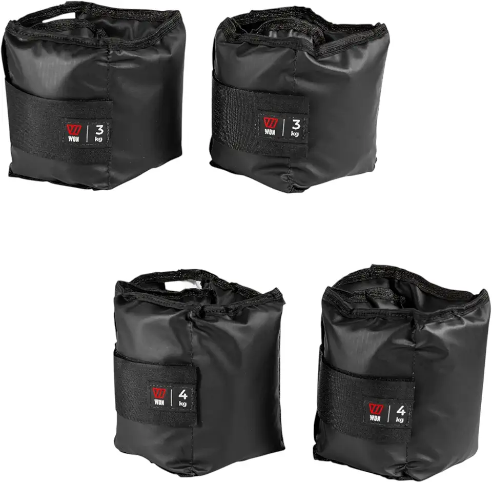 Kit Par Caneleiras Peso 3kg + 4kg Tornozeleira de Peso Treine em Casa Academia Pilates Fisioterapia Treino Funcional Crossfit