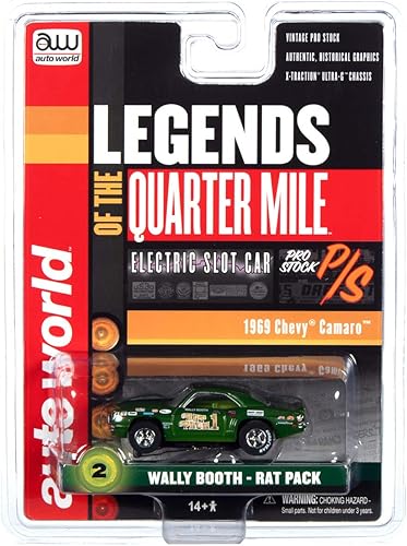 Miniatura 4 de Auto World Xtraction R32 1969 Chevy Camaro Wally Booth Rat Pack HO Scale Slot Car
