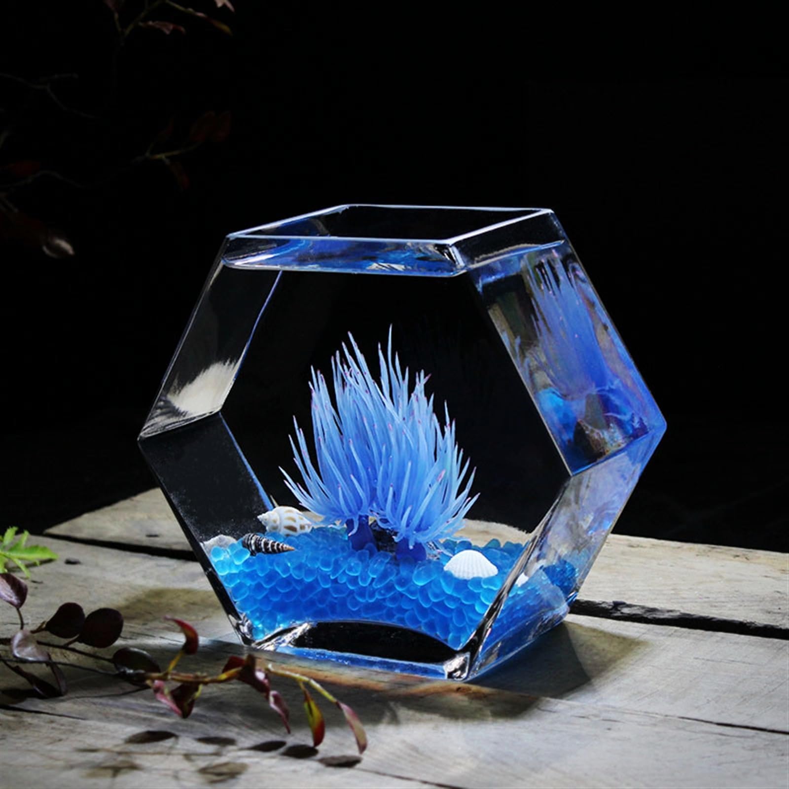 Acquario per Pesci Acquario in Vetro Acquario Trasparente Addensato Acquario Decorativo da Tavolo Acquario Creativo Vaso in Vetro for Pesci Rossi Acquari(25x12.5x22.5cm)