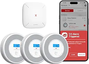 X-Sense Combination Smoke and Carbon Monoxide Detector with Voice Location, Interconnected Smoke Detector Carbon Monoxide Detector Combo with Base Station (Included), Model XP0A-MR31