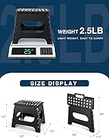 Vista 156 de Dyforce Taburete plegable de 13 pulgadas, taburetes resistentes para adultos y niños, taburetes de pie compactos, taburete plegable ligero