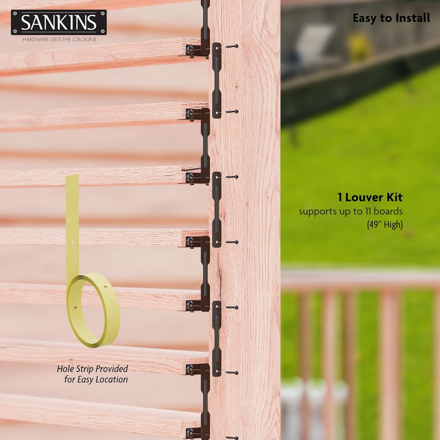 Deck Sunblind System Window Louver Kit, Louver Pergola Kits Pergola Brackets, Heavy-Duty Louver Kit for Blinds and Shutters, Louver Shutters Hardware Kit Up to 11 Boards (49'')