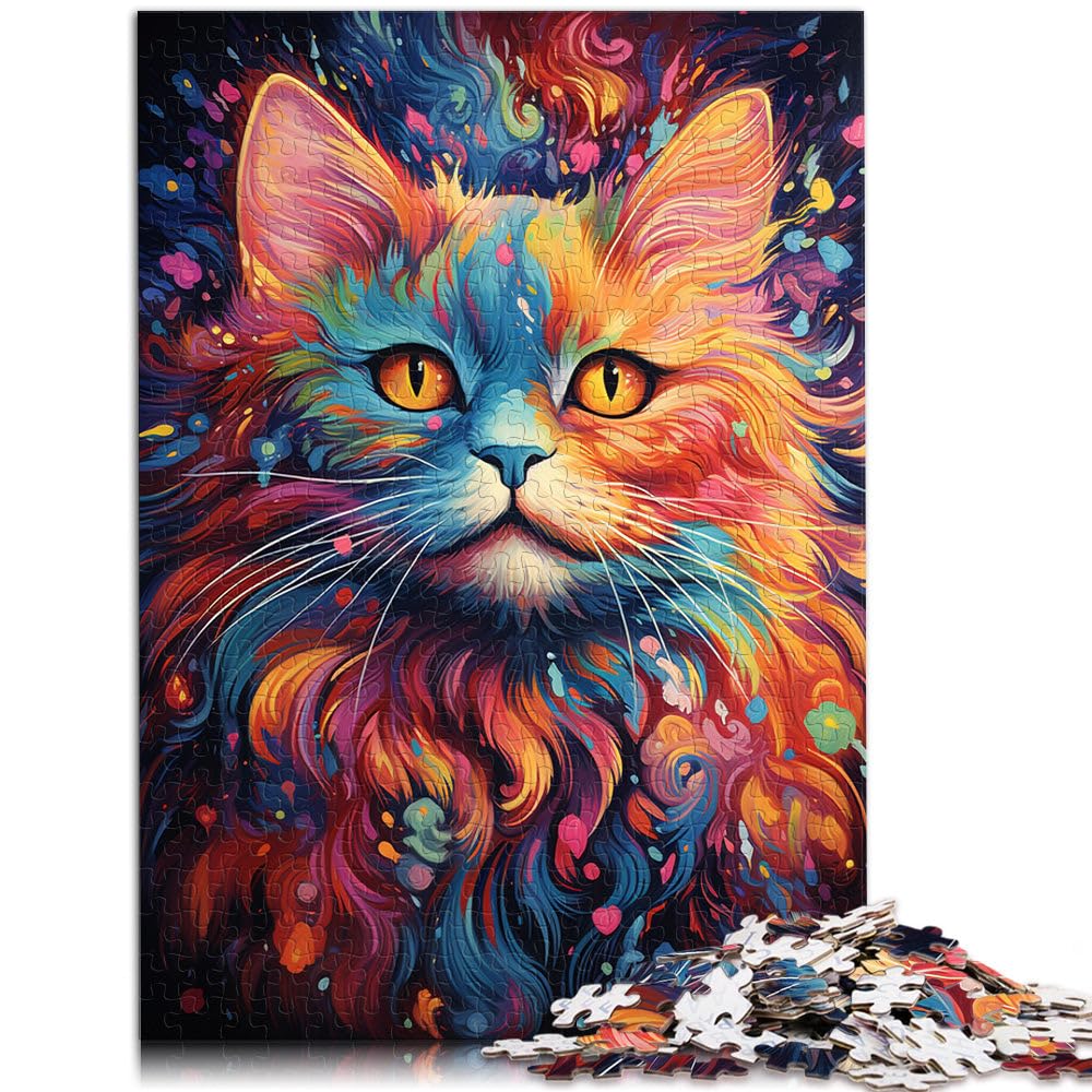 Jigsaw Puzzles for Adults 1000 Pieces Colorful cute kitten Stress Relief 26x38cm Unique Birthday and Gifts for 14 year olds โ image 1