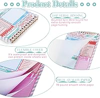 Vista 3 de Glenmal Paquete de 6 Blocs de Notas para Hacer Listas Sin Fecha, Cuaderno de Listas de Tareas Diarias, Planificador Diario con 180 Hojas