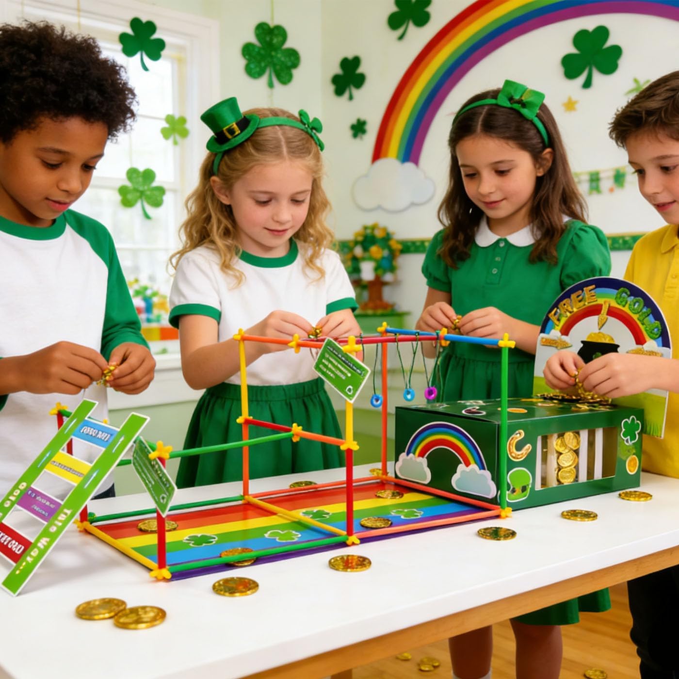 DQFAQYY St Patricks Day Decorations DIY to Catch a Leprechaun Trap Craft Kit for St Patricks Day Party Supplies