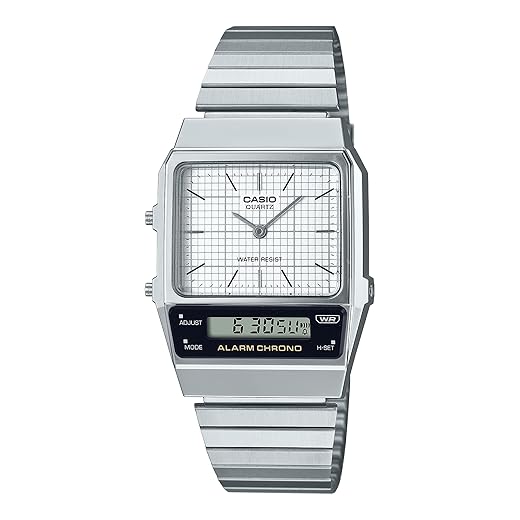 Casio Relógio de pulso masculino AQ-800E-7A, Branco, Clássico