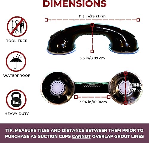 Miniatura 34 de Mangos para baño y ducha de Changing Lifestyles con agarre seguro de 17 pulgadas, 16.5, Blanco