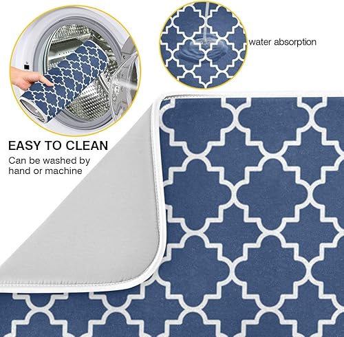 Miniatura 2 de Tapete de secado de platos súper absorbente, de microfibra, de secado rápido, de 24 x 18 pulgadas, tapete de secado de platos de cocina, acuarela,