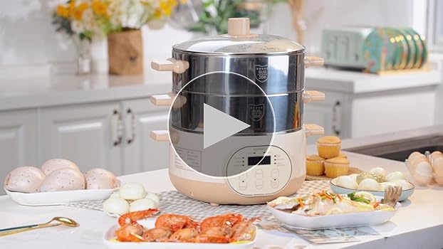 キッチン家電 y_rm Amazon.com: Joydeem 電動蒸鍋適用於烹飪2 層不銹鋼蔬菜和食物蒸