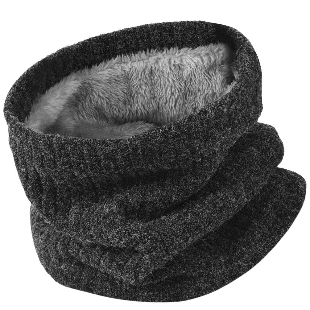 OOPOR Invernale Sciarpa Uomo Donna Caldo - Unisex Moda Scaldacollo in Maglia Elastico Casual Donne Collo Sciarpe Fodera di Pile Tubolare Paracollo per Trekking Sport Scooter Bici Moto Mtb Corsa Sci