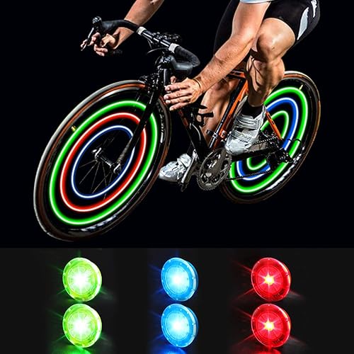 Luces para rayos de rueda de bicicleta con pilas incluidas, luces impermeables para ciclismo seguro, modernas, fáciles de instalar