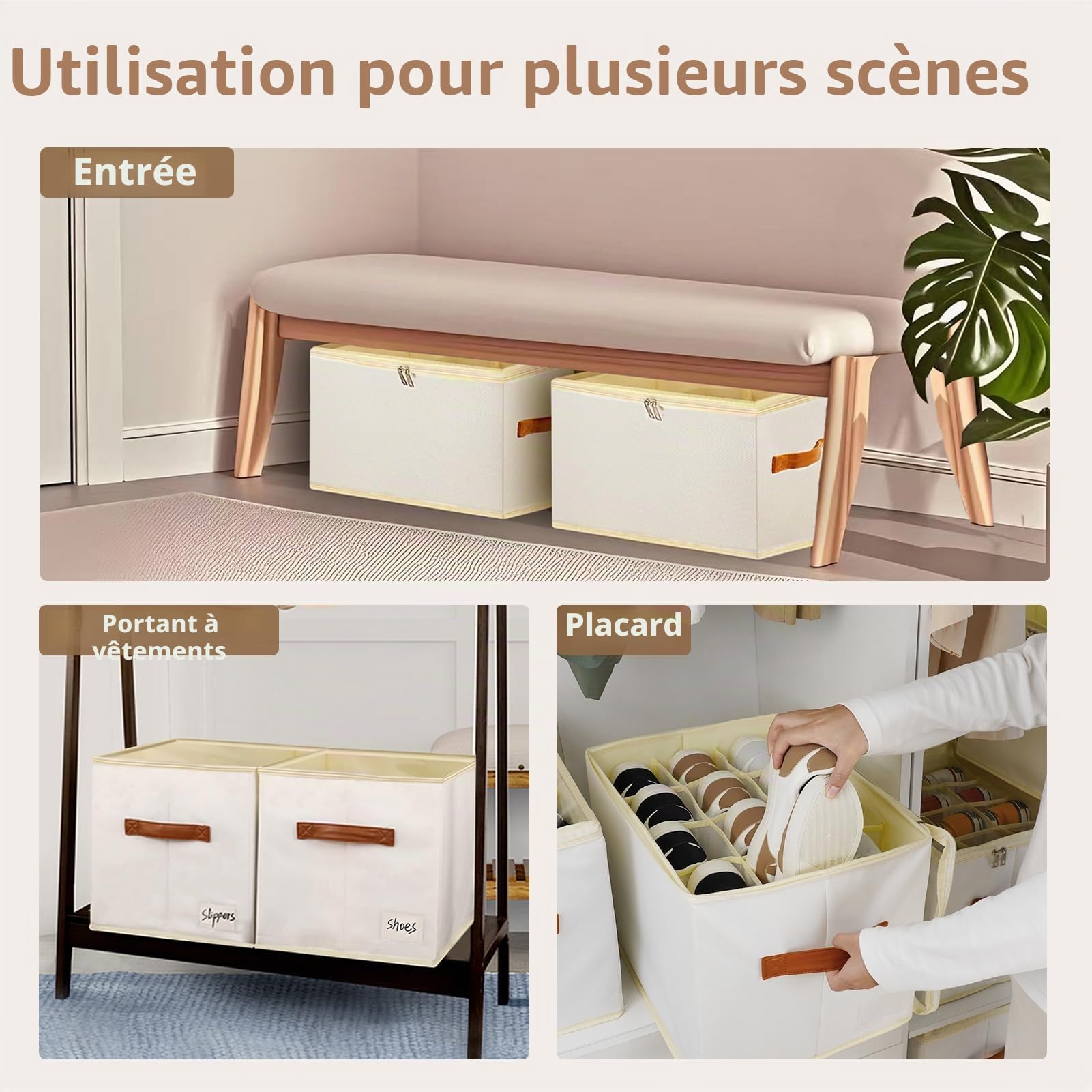 Patinao Organiseur de Chaussures Empilable 24 Compartiments Peu Encombrant pour Armoire à Chaussures