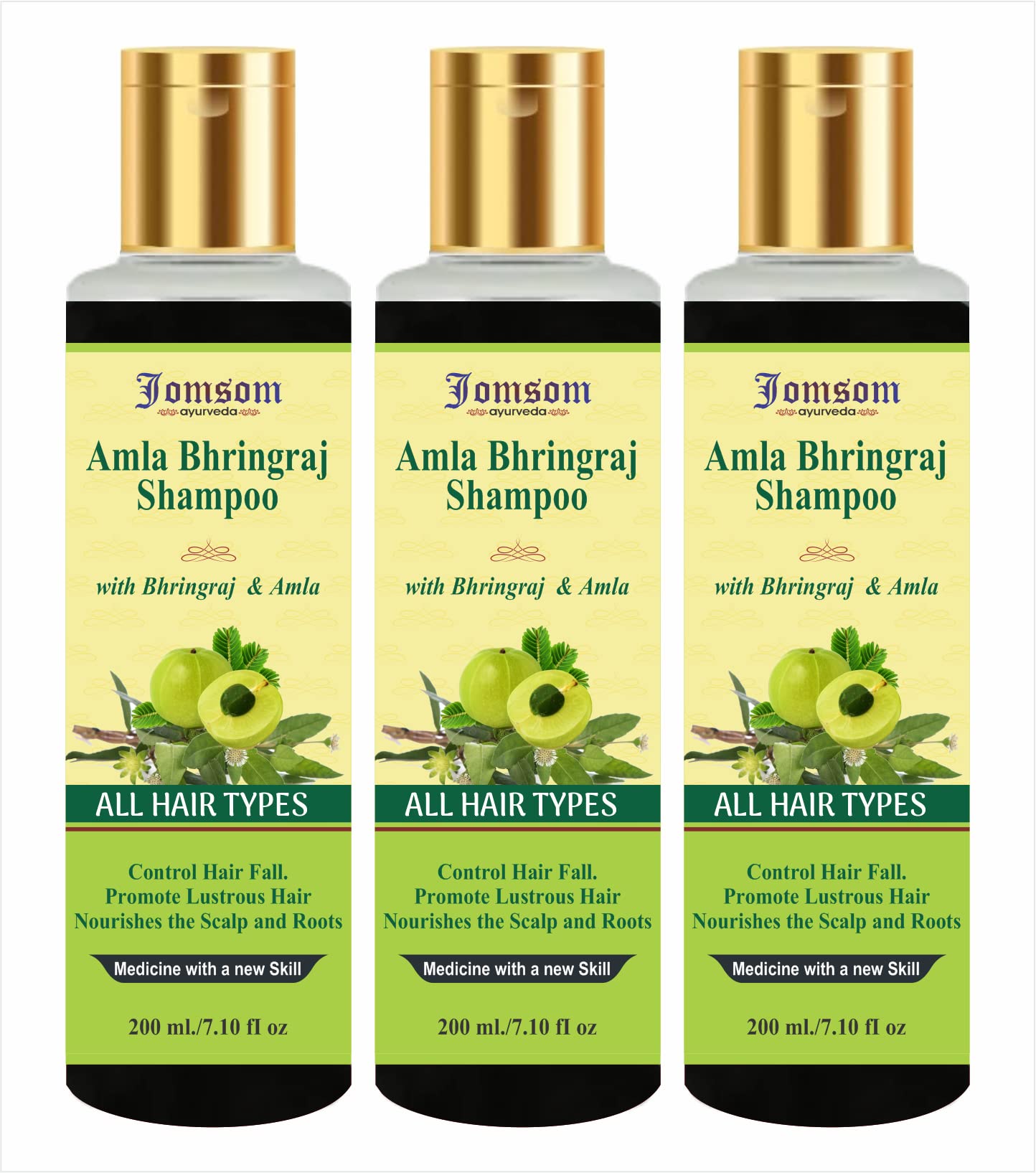 Jomsom Ayurveda 100% Organic Ayurvedic Amla & Bhringraj Shampoo (600ml)