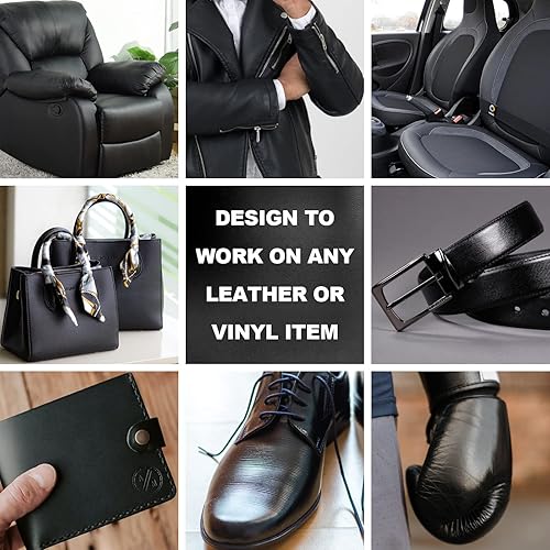 Miniatura 5 de Bálsamo recolorante de cuero negro, aceite de visón, crema de restauración de cuero y kit de reparación de cuero para muebles de restauración,