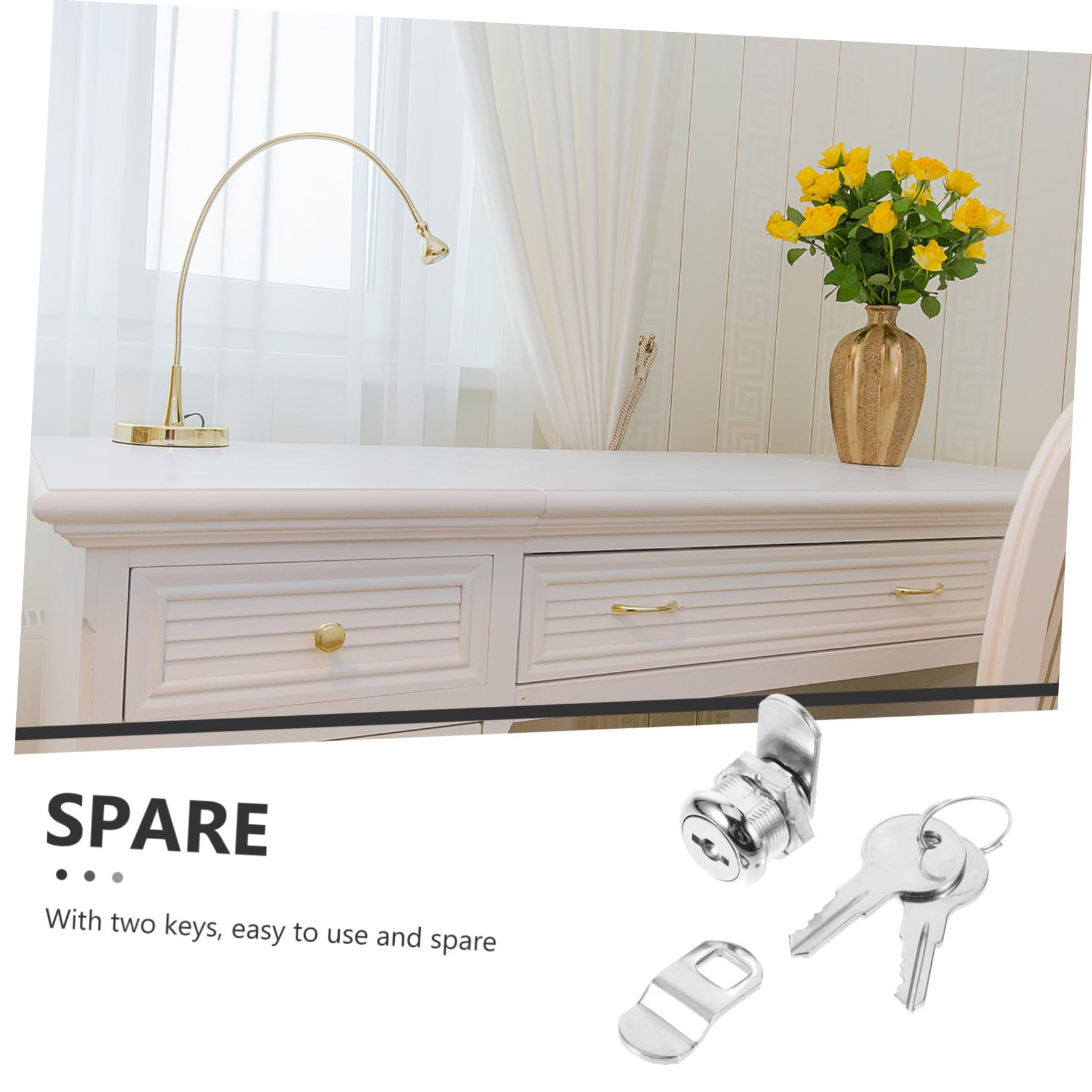 SHINEOFI 5 Ensembles Serrure Clé Serrure de Boîte Aux Lettres Remplacement de Verrou pour Armoire avec Renforcée pour Casiers