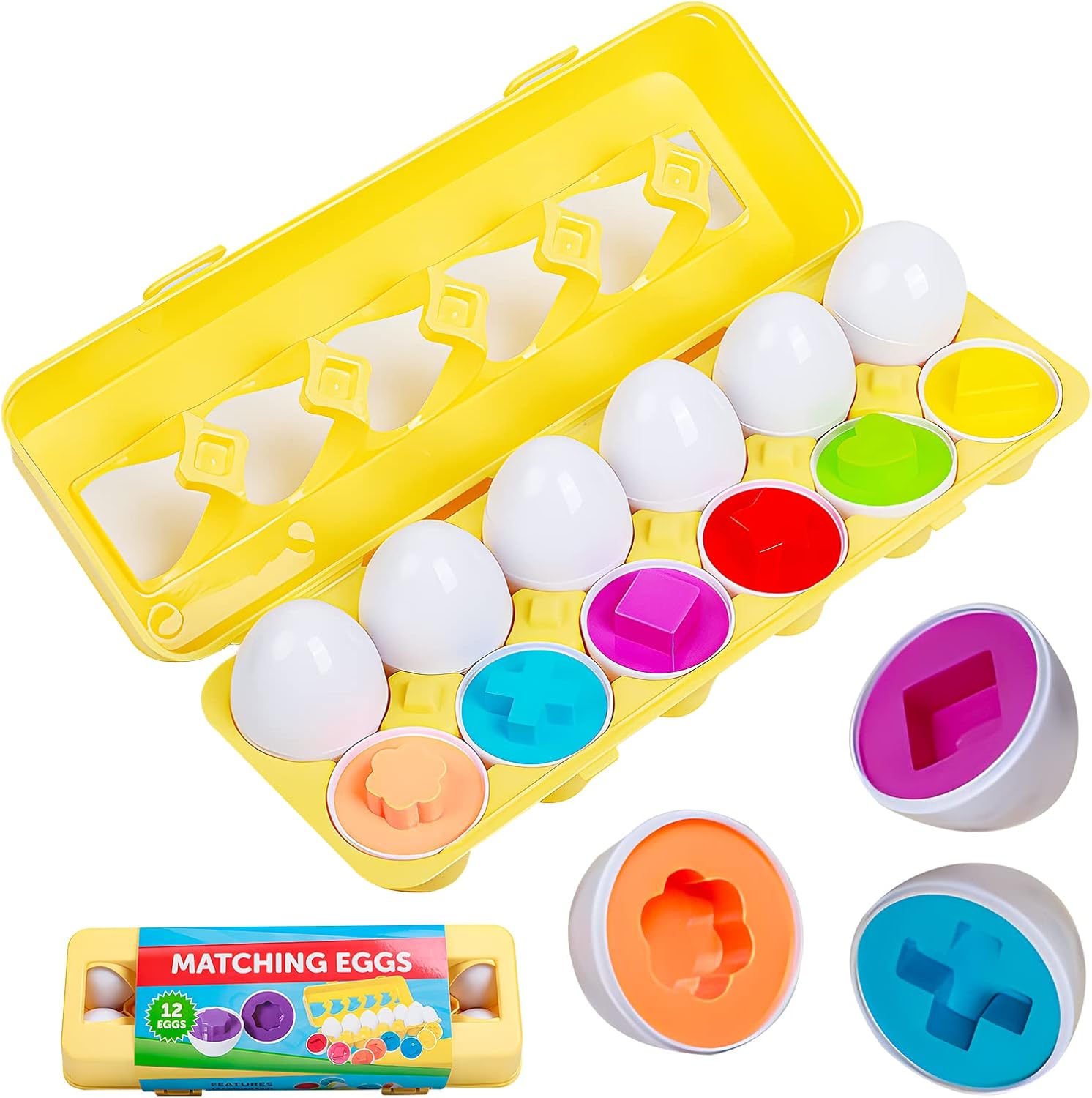 Easter Gifts for Kids – Prefilled Easter Eggs, Ideal Easter Basket Stuffers for Toddlers and Baby, Fueling Early Learning with Color & Shape Recognition