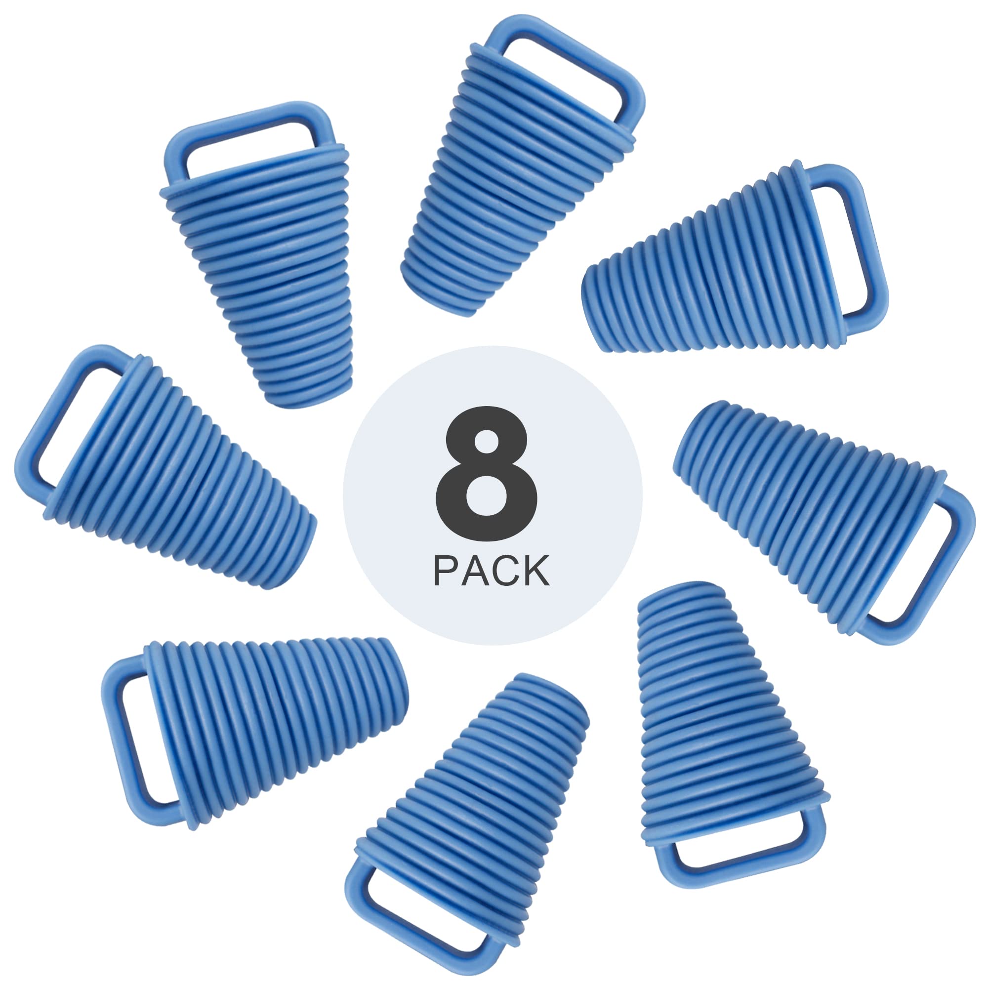 XARILK 8 Packs TPE Kayak Scupper Plug Kit – Universal Waterproof Bungs with Handle (2 Sizes, 3 Colours) for Kayak, Canoe, Motorcycle & More (Blue, Small)