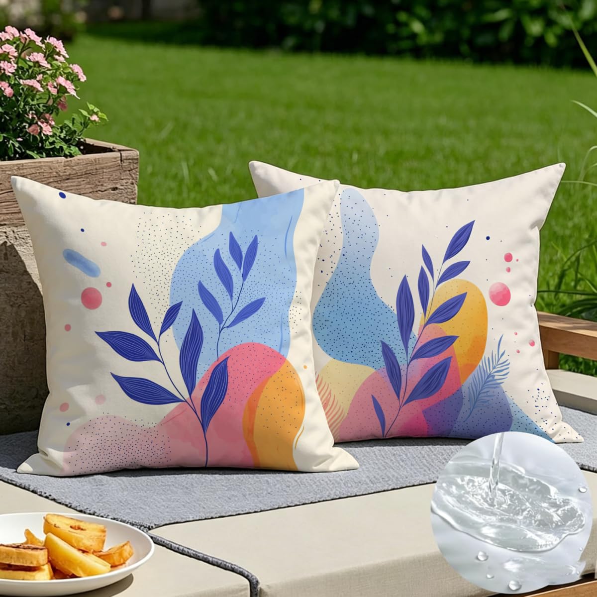 Coussin extérieur imperméable 55x55 violet pour sublimer vos chaises de jardin et lits