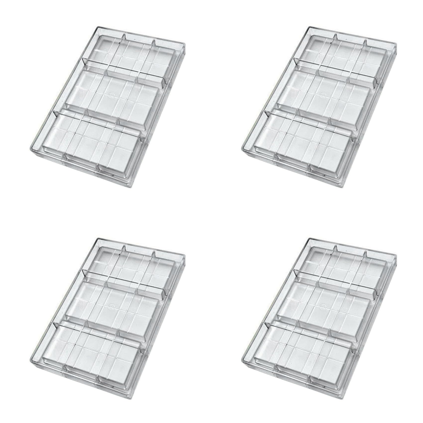 Hndhbfgrt 4X Polycarbonate Chocolate Bar Mold for Candy Making, Baking and Candy Snacks, Appliance for Professional Bakery.