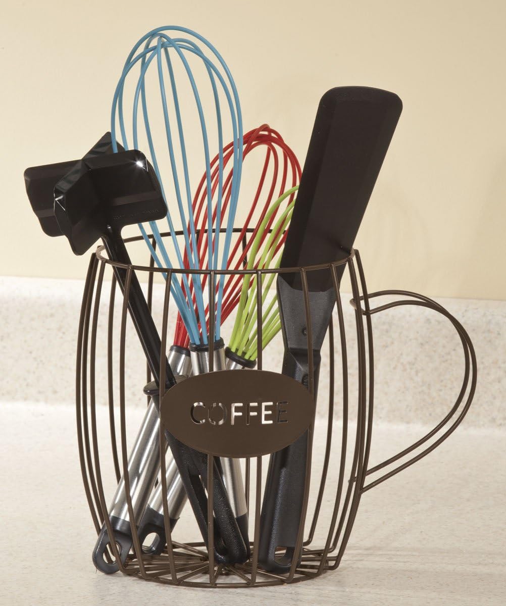 Miles Kimball Coffee Cup Wire Basket, Brown, One Size Fits All