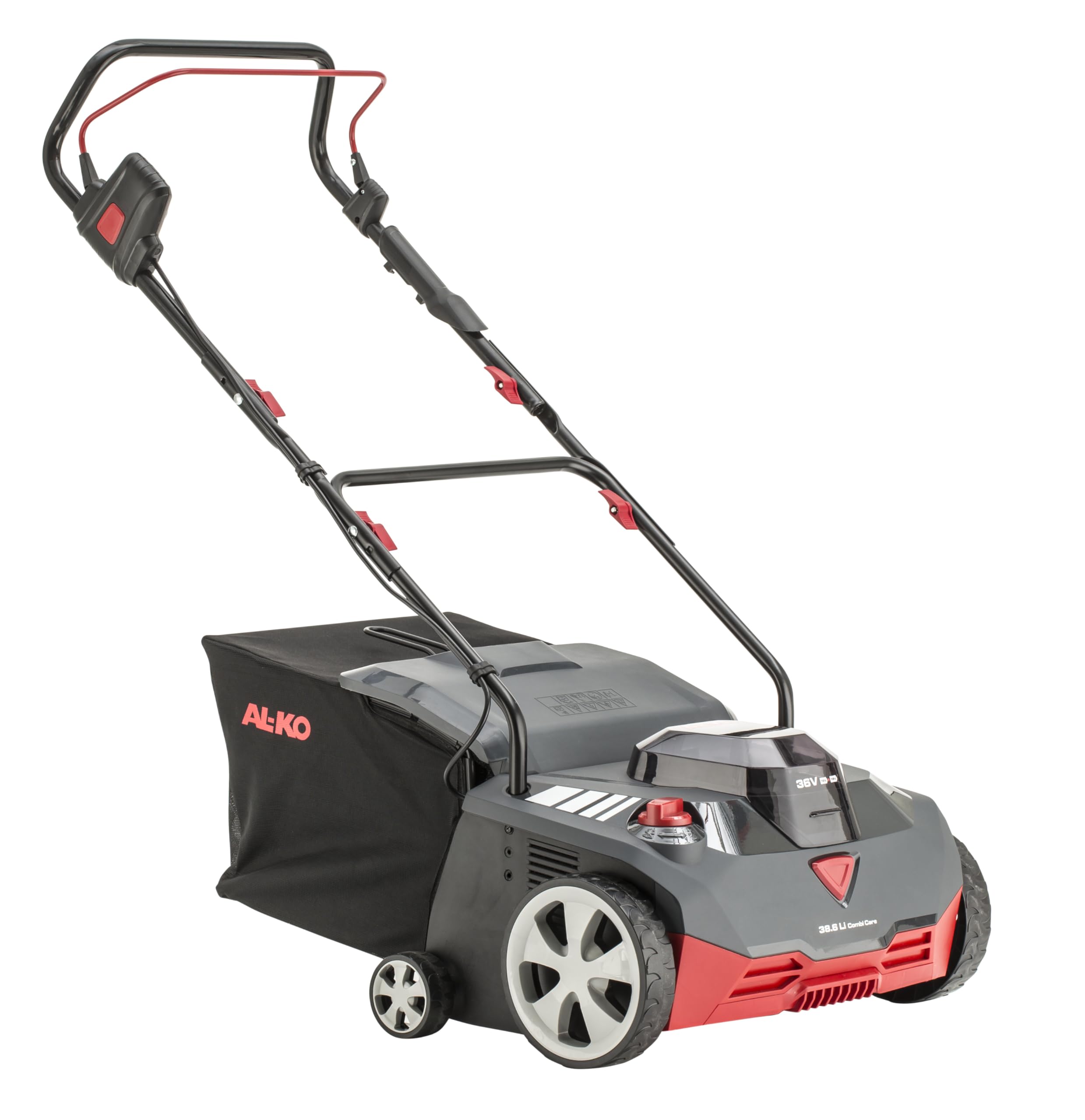 AL-KO Escarificador de batería 38.6 Li Combi Care, 38 cm de Ancho de Trabajo, Ajuste Central de Altura, 14 Cuchillas de Acero, para césped de hasta 400 m², batería y Cargador no incluidos