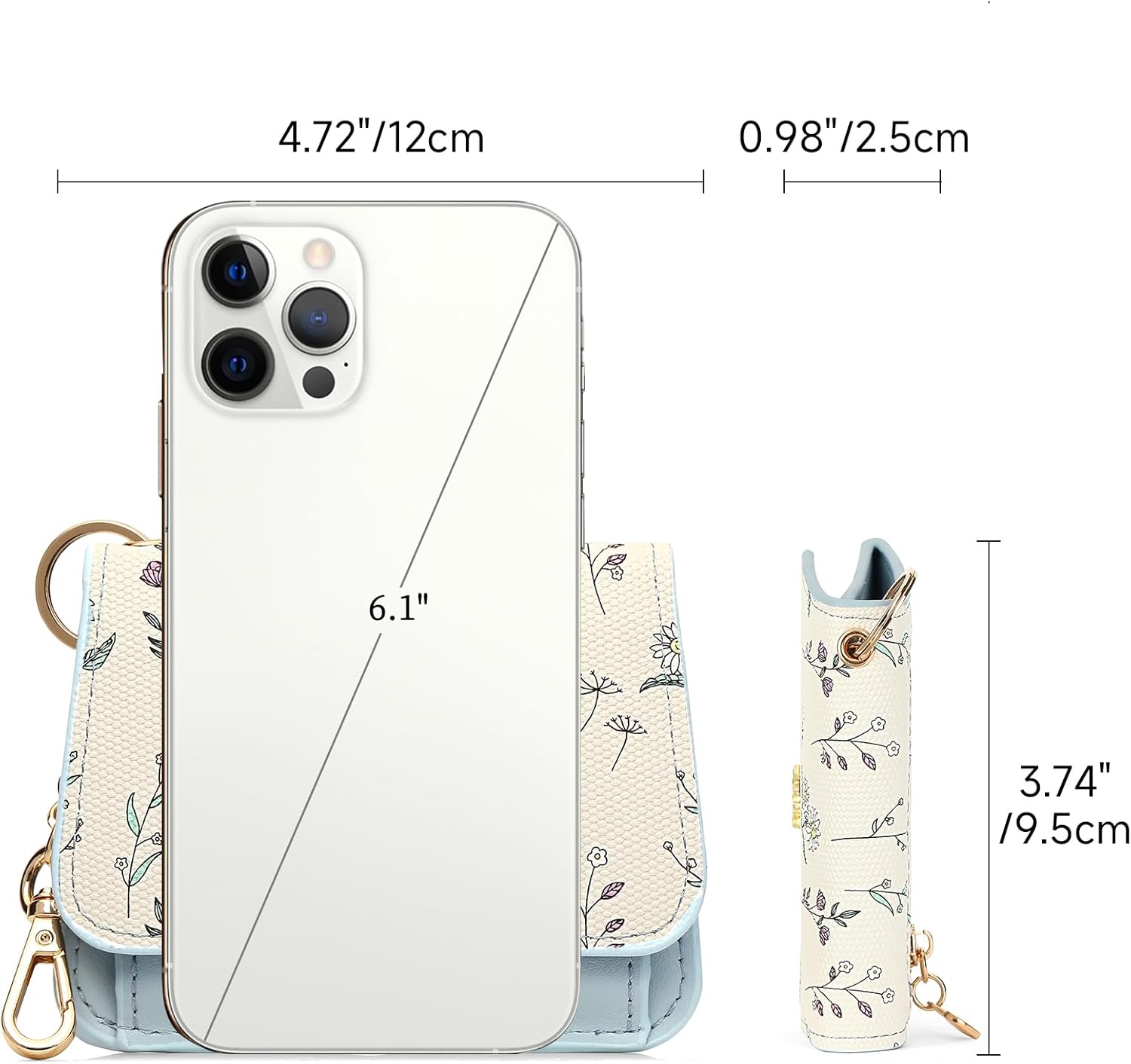 GAEKEAO Small Wallet for Women RFID Blocking Slim Keychian Wallet Floral Vegan Leather Card Holder with Zip Pocket ID Window - Image 3