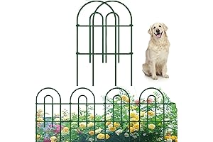 AMAGABELI Decorative No Dig Galvanized Garden Bed Fence Border
