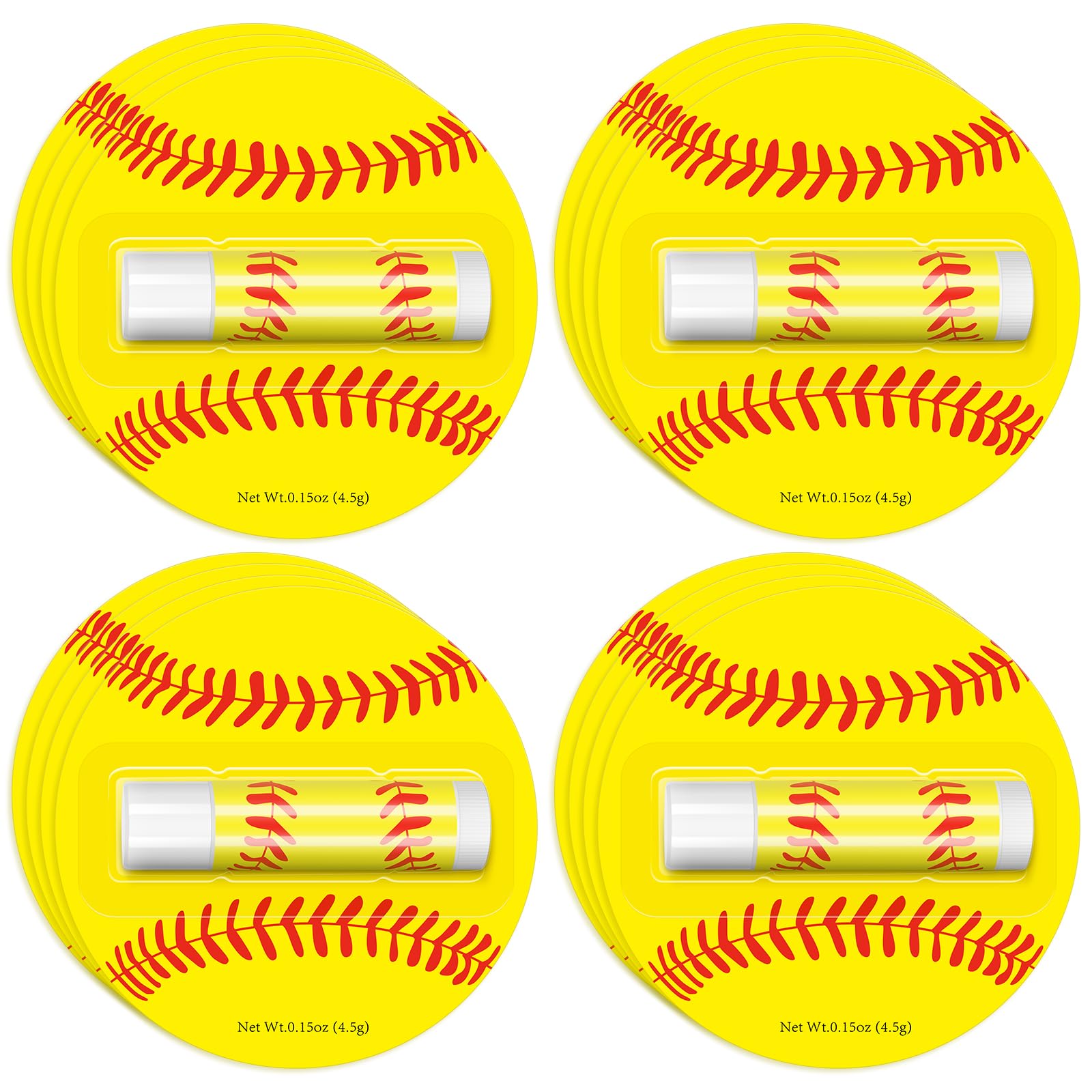 12Pack Softball Lip Balm for softball theme party Bulk Gifts,Beeswax Moisturizing Lip balm,Vanilla Flavor Plumping Chapstick for softball Team Girls