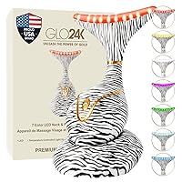 Vista 8 de GLO24K - Dispositivo de belleza facial y cuello con luz roja, herramienta de masajeador facial 3 en 1 con LED y vibración para revitalización