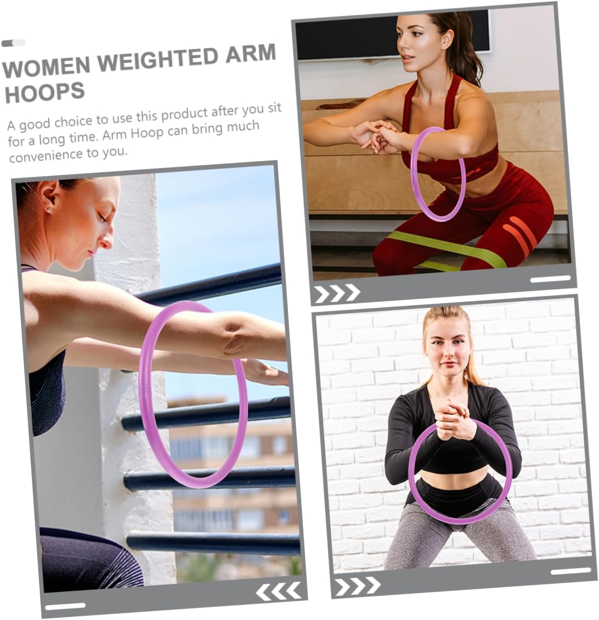 2pcs Weighted Arm Hoops for Women Indoor Fitness Equipment to Burn Calories Improve Posture and Tone Arms for Yoga and Home Workouts Purple