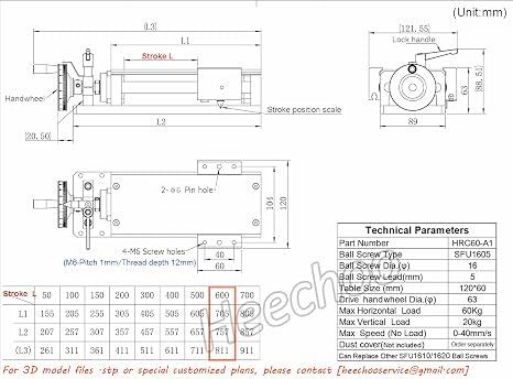 Linear Motion Guide Actuators 600mm Ball screw SFU1605 Manual Linear Rail Guide CNC