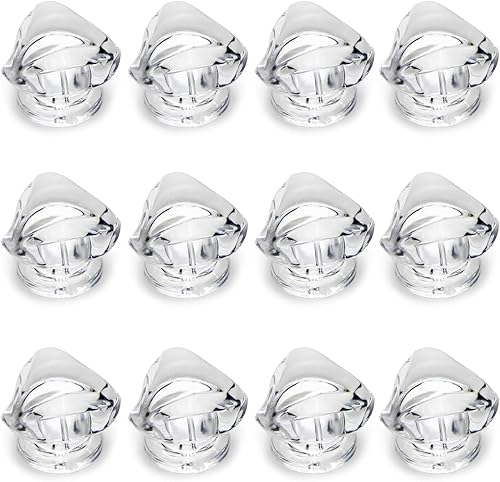 Miniatura 14 de MroMax 6 pomos pequeños de acrílico con mango de diamante de 0.748 in de diámetro transparente brillante en forma de diamante para joyero, estuche