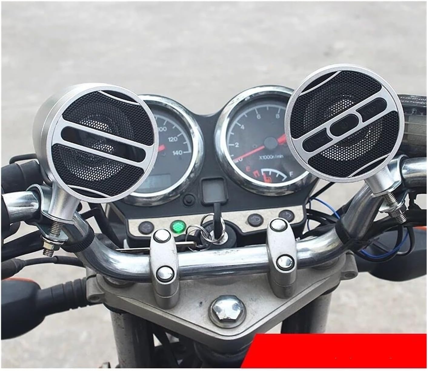 MT473 Motorcycle Audio Subwoofer Waterproof with Multi-Functional Electric Scooter Speaker 12V(Silver)