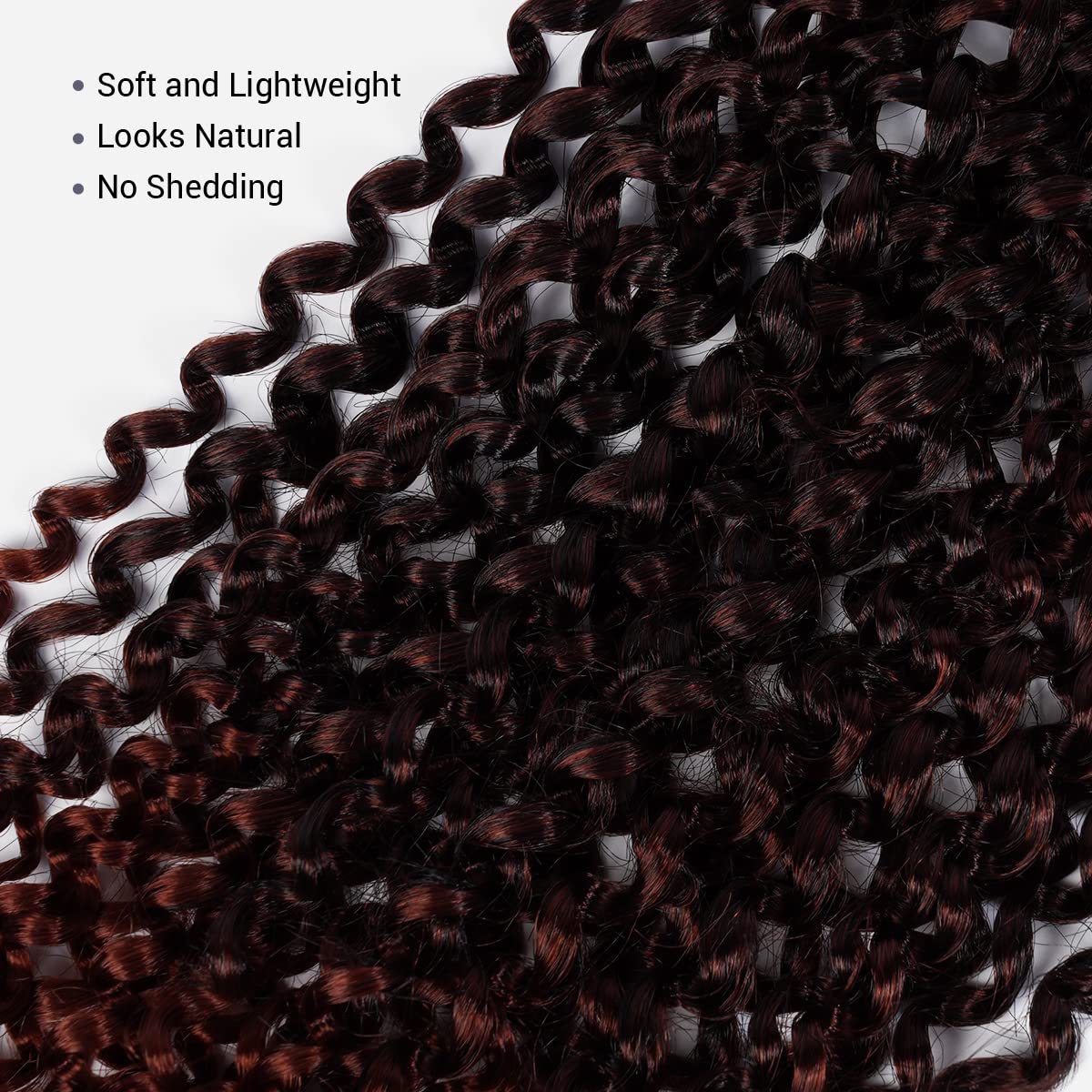 AU-THEN-TIC Water Wave Crochet Braids Hair, 22 Inch, 8 Packs, Synthetic Extensions for Passion Twists, Butterfly Locs, and Bohemian Styles, (TT350, Two Tone Off Copper Red)