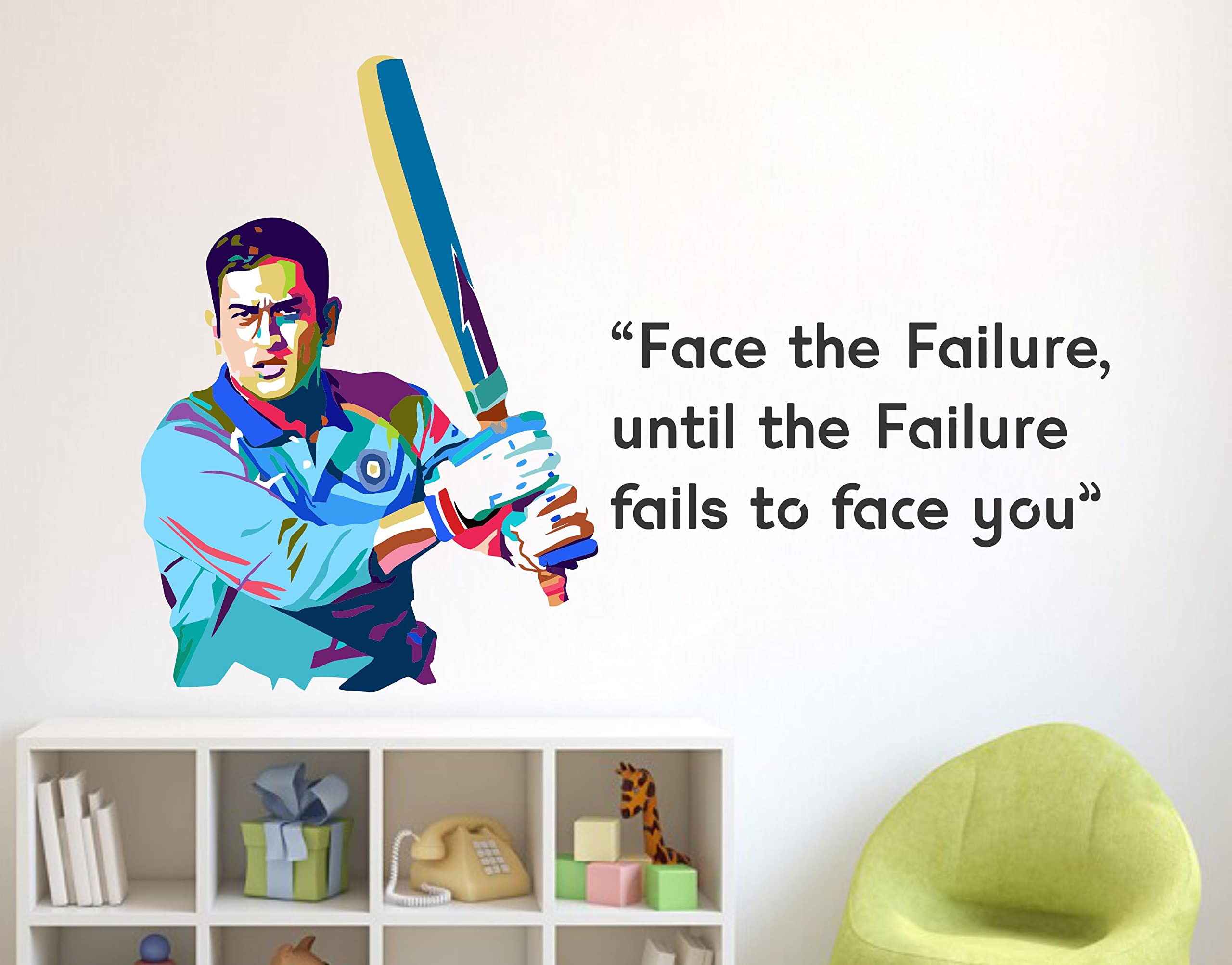 Divine Designs™ PVC Vinyl Self-Adhesive MS Dhoni Words Wall Sticker for Living Room, Bedroom, Office Wall Decoration (20 X 31 INCH) Pack 1 (B0B1VMJY7R) Amazon Price History, Amazon Price Tracker
