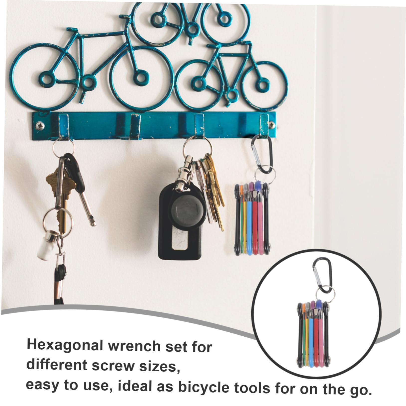 NUOBESTY 1Set Foldable Key Wrench Set for Bicycle and Home Repair Portable Multi Function Tool with Various Specifications for and Use