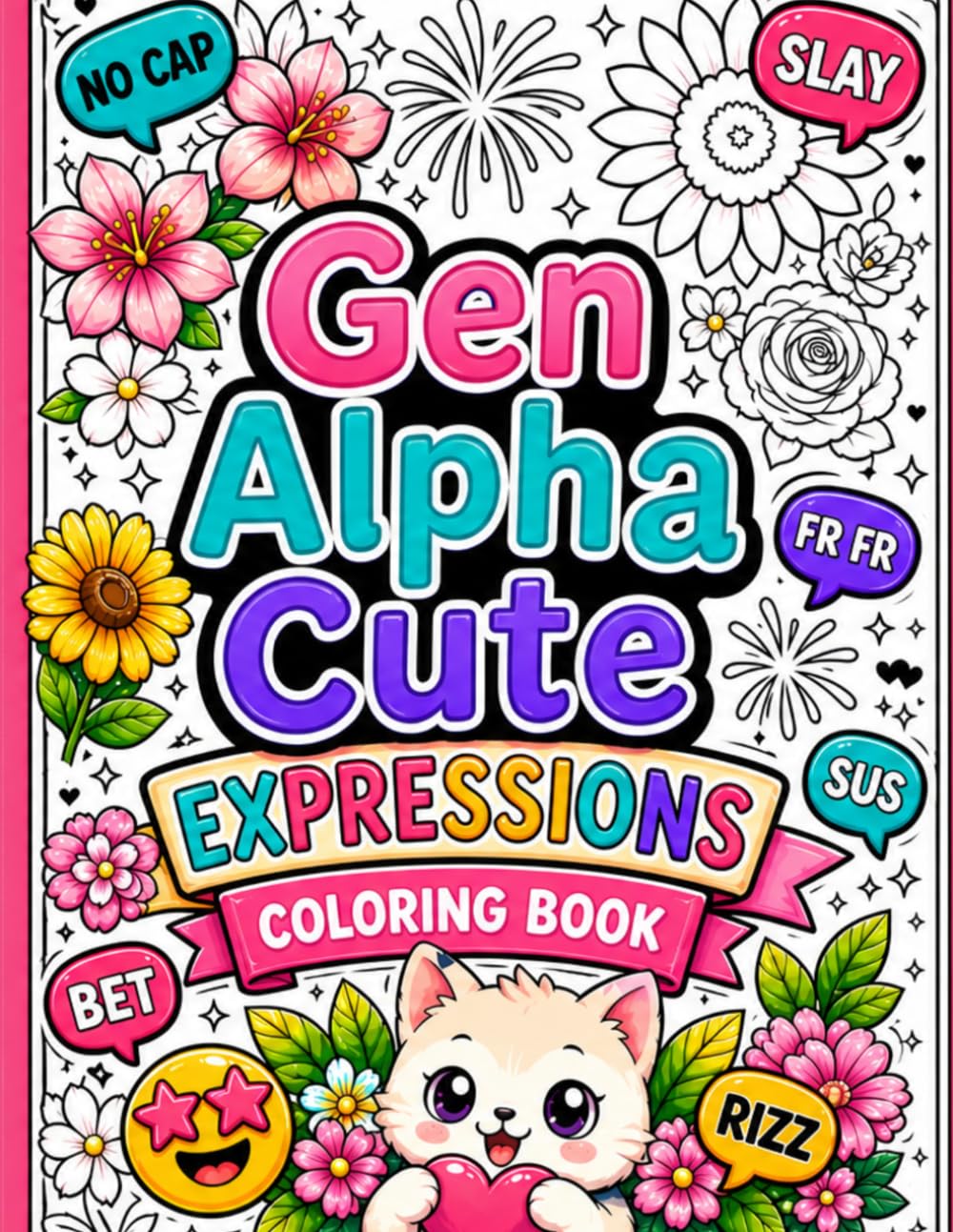 Gen Alpha Cute Expressions: Coloring Book