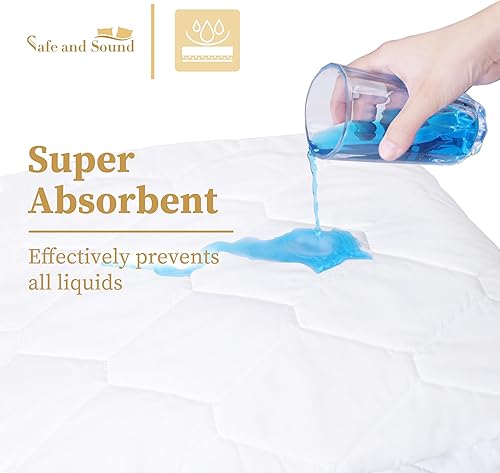 Miniatura 2 de Protector de colchón impermeable acolchado tamaño individual XL, protector de colchón transpirable, relleno suave de alta calidad, sin ruido, 8-21