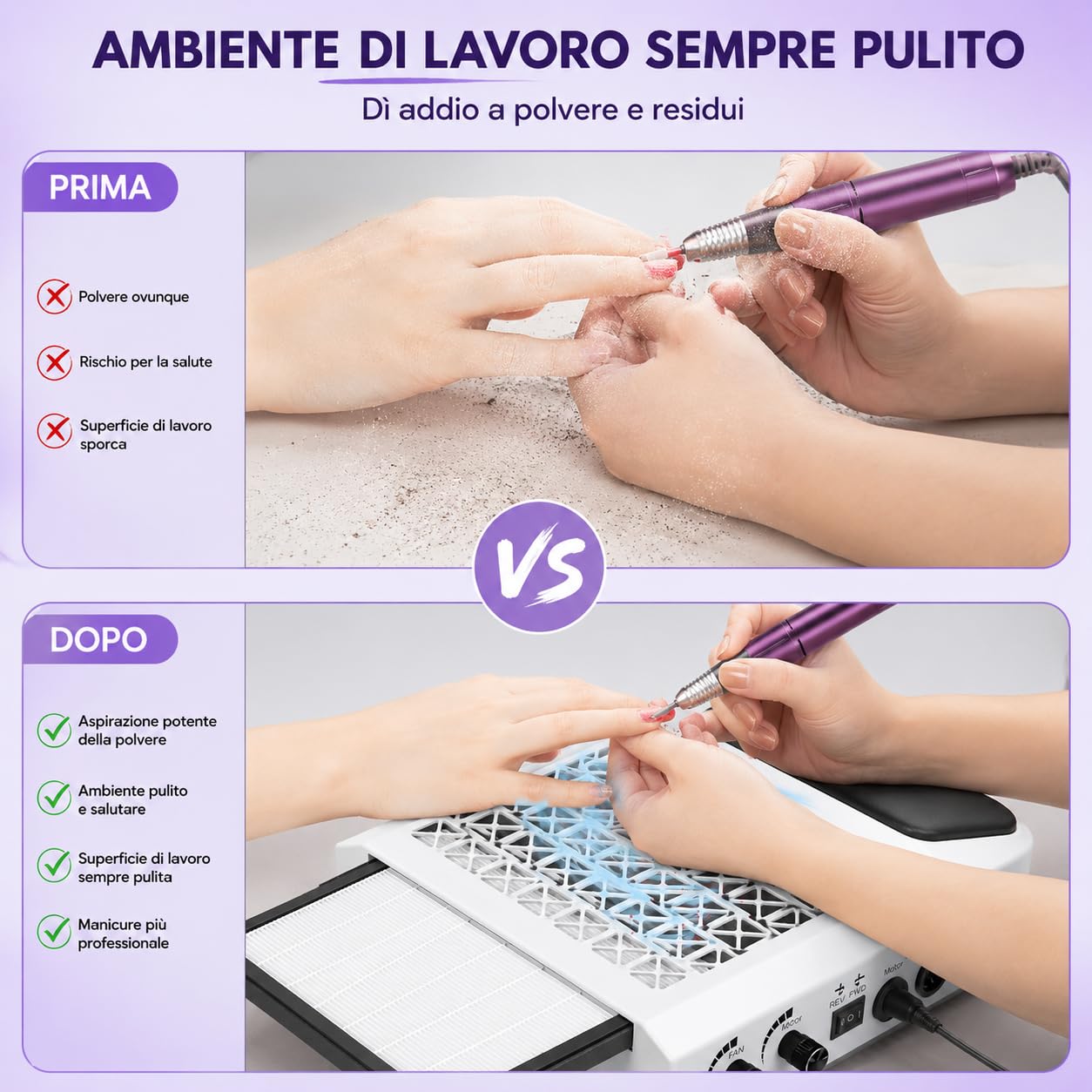 Aspiratore Unghie Professionale 4 in 1