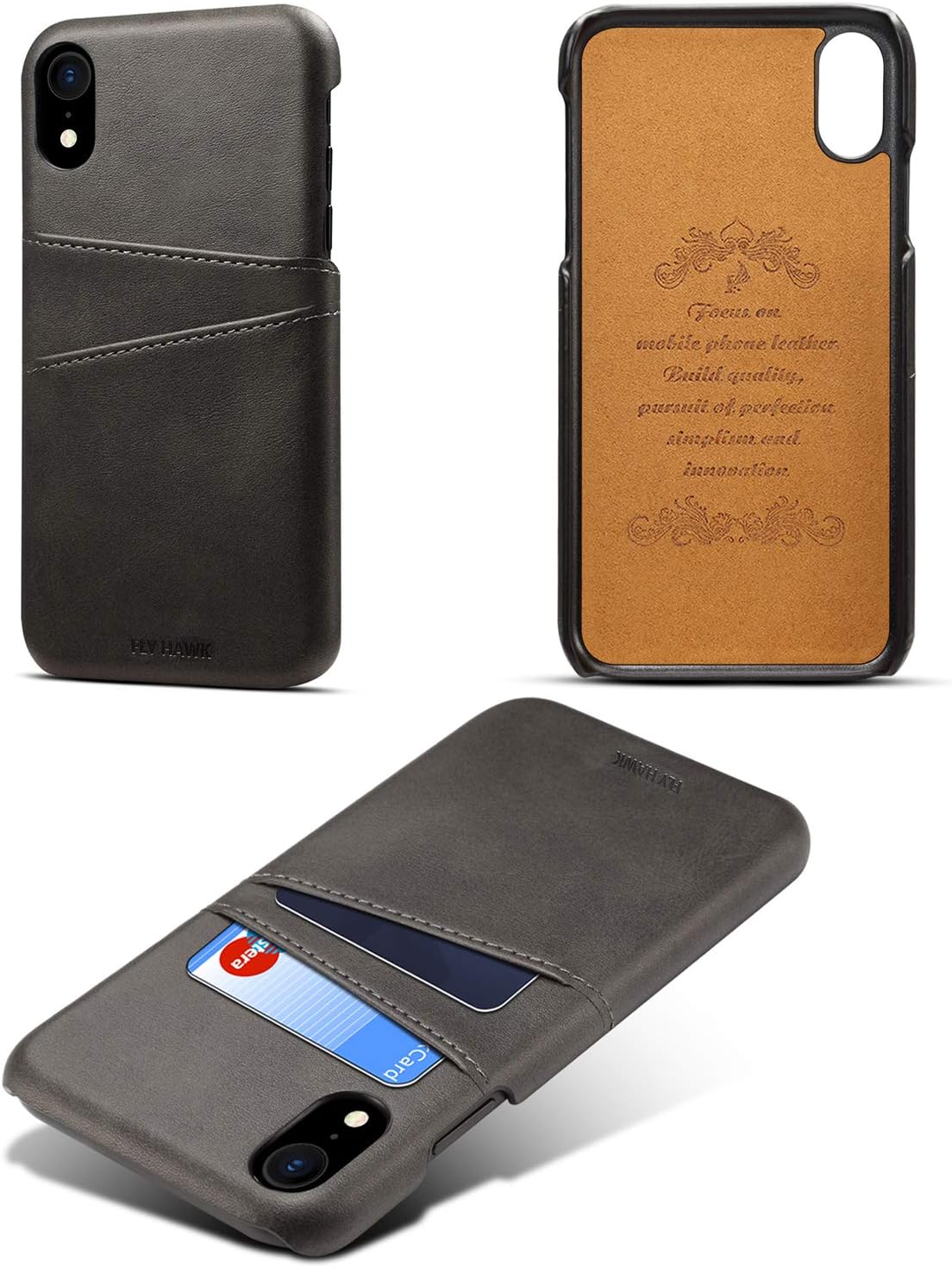 Wallet Case Compatible iPhone XR/ 10R, Slim PU Leather Back Case Cover Credit Card Holder for Apple iPhone XR/iPhone 10R (2018) 6.1 inches Black
