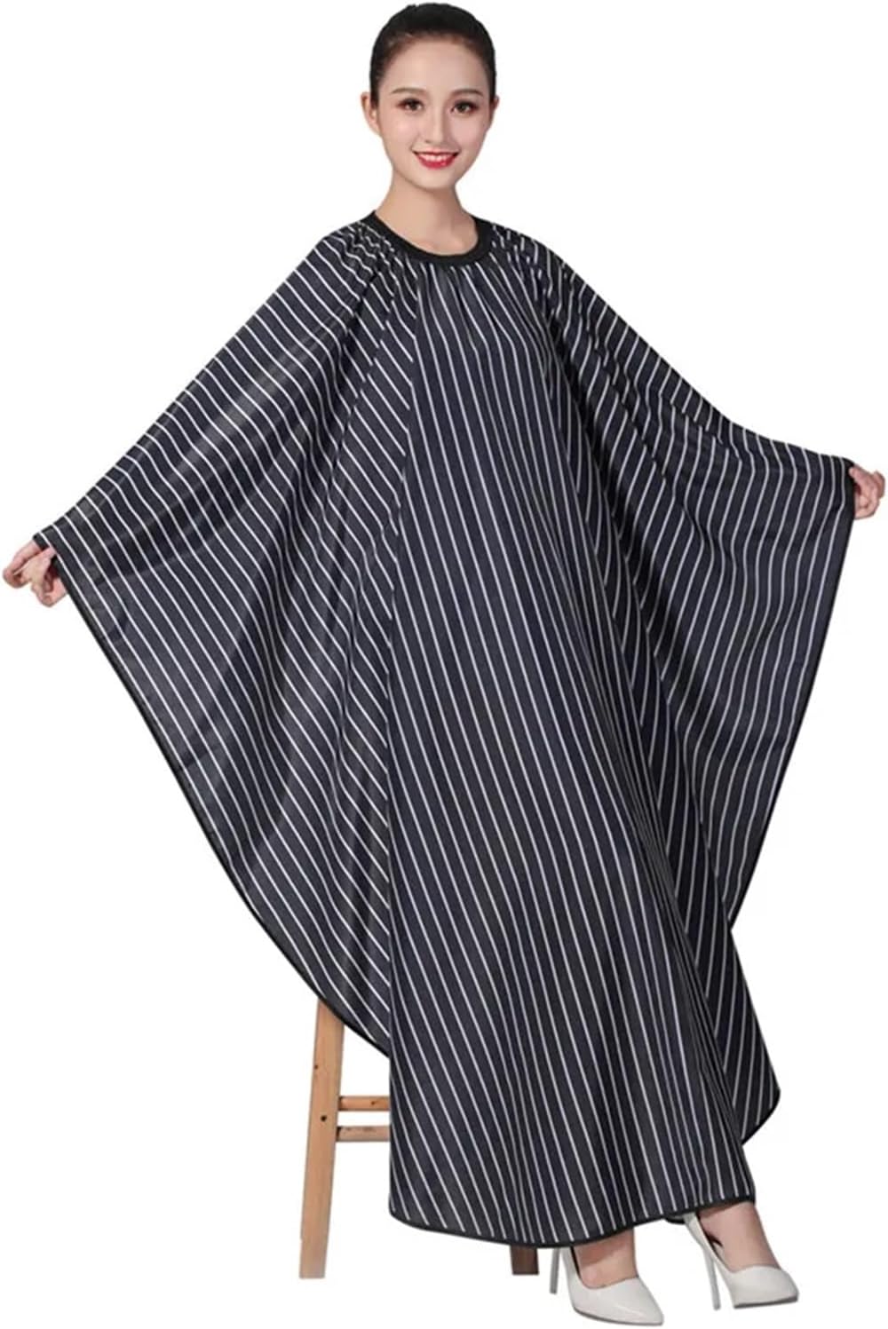 Salon Professional Hair Styling Cape,Adult Upscale Retro Stripe Waterproof Wai Cloth