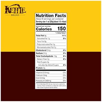 Kettle Brand Potato Chips, Unsalted Kettle Chips, 7.5 Oz