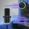 Micrófono dinámico USB XLR con luz RGB, control de volumen, botón de silencio, conector para audífonos. Compatible con mezcladoras, tarjetas de sonido, PC, Mac USB 3