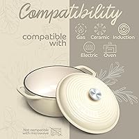 Vista 24 de Segretto Cookware Enameled Dutch Oven Pot with Lid Rosso (Gradient Red) 1.7 Quarts Cast Iron Dutch Oven with Handle 1.7 qt Enamel Small Cast Iron