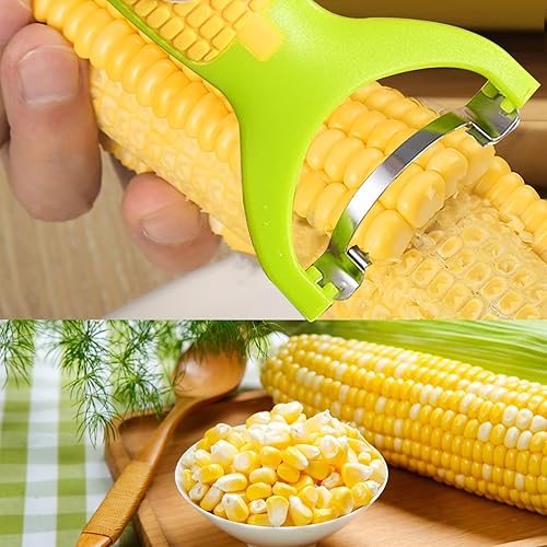 Miniatura 6 de Pelador de maíz, removedor de maíz, buen agarre, cuchillo pelador de maíz de acero inoxidable, mango antideslizante, cortador de mazorca de cocina