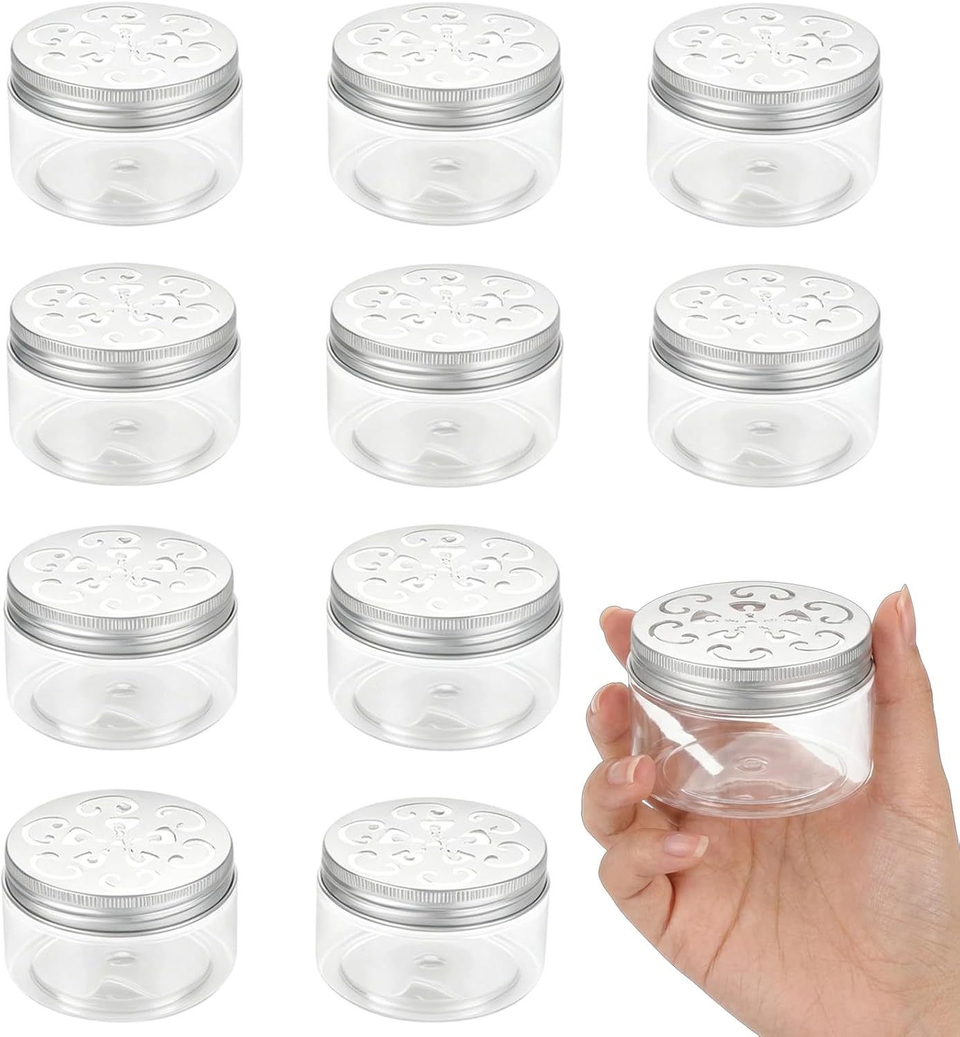 10pcs Scent Beads Container Set, Solid Perfume Container with Perforated Lids, Scent Bead Dispenser, Ideal for Home Fragrance Storage and Car Air Fresheners