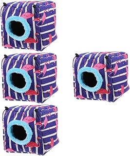 Ipetboom 4 Pçs Ninho De Hamster Rede De Hamster Brinquedos De Papagaio Brinquedos De Esquilo Pequeno Esconderijo Para Animais De Estimação Esquilo Rede Quente Gaiola De Esquilo Ouriço Cama