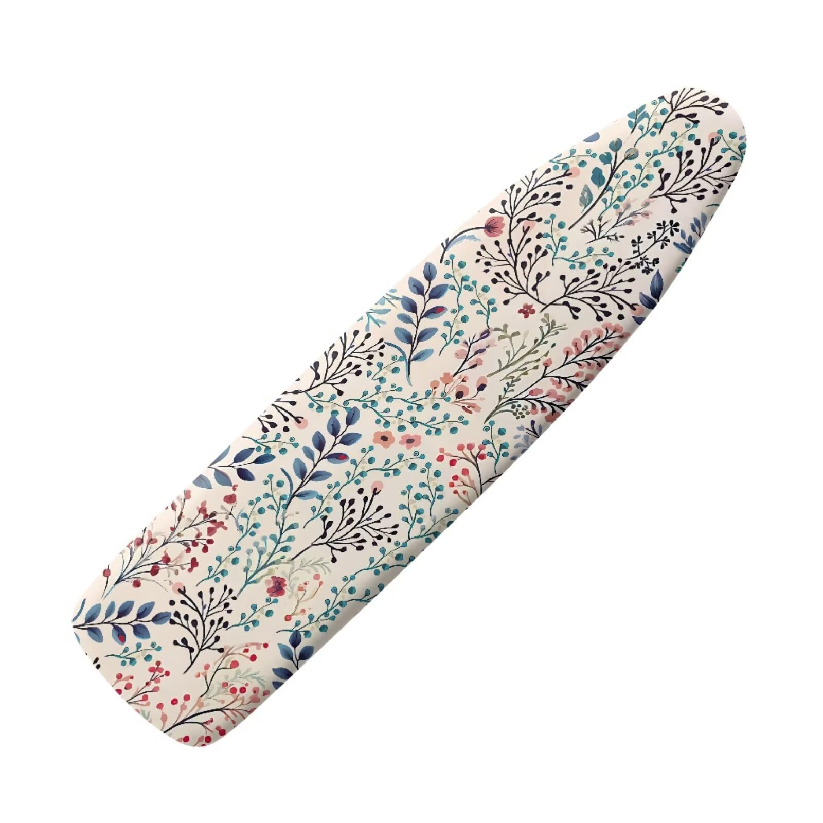 Floral Print Ironing Board Cover 15X54“ - Stain-Resistant, Standard Size Iron Board Cover with Hook and Loop Elastic Edge Easy to Install, Heatproof