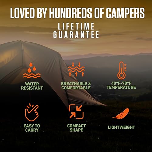 Miniatura 7 de VENTURE 4TH Saco de dormir para mochileros  XXL, tamaños dobles e individuales  Saco de dormir ligero para clima cálido y frío para adultos, niños y